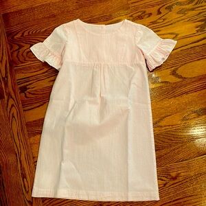 Kate & Libby girls pink striped seersucker ruffle dress sz 8